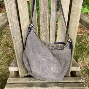 Rough and Tumble small canvas hobo with vintage quilted lining